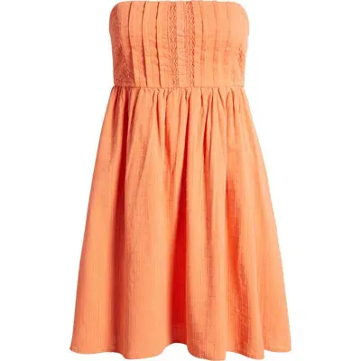 Billabong Strapless Minidress In Sweet Papaya