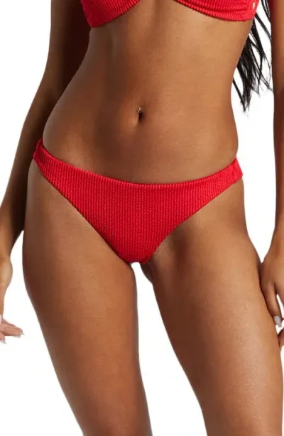 Billabong Summer High Tanga Bikini Bottoms In Fiesta Red