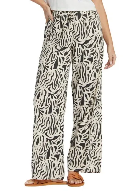 Billabong ' Summer Side Collection La Cala Wide Leg Drawstring Pants In Black Sands