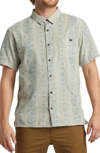 Billabong Sundays Stripe Jacquard Short Sleeve Button-up Shirt In Taupe