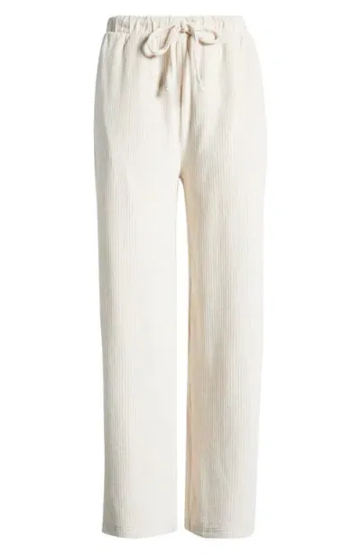 Billabong Sweet Sun High Waist Corduroy Pants In White Cap