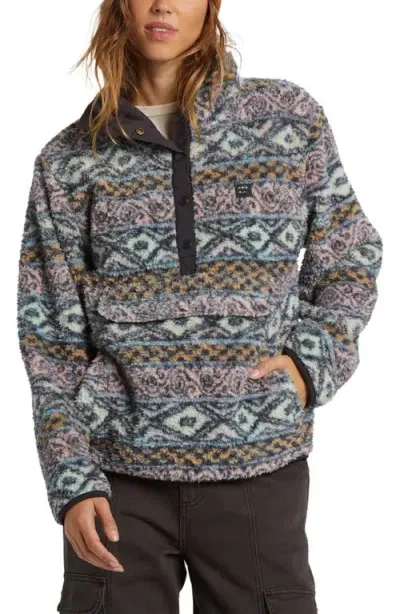 Billabong Switchback Textured Fleece Pullover In Blue Haze