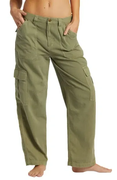 Billabong Walk Along Wide Leg Cargo Pants In Army