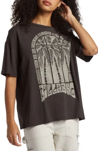 Billabong We Are Dreaming Oversize Cotton Graphic T-shirt In Off Black