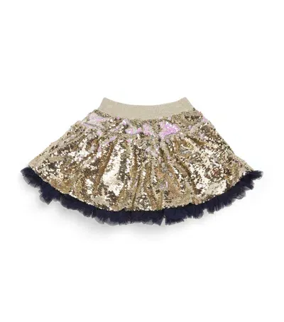 Billieblush Kids' Sequinned Skirt In Gold