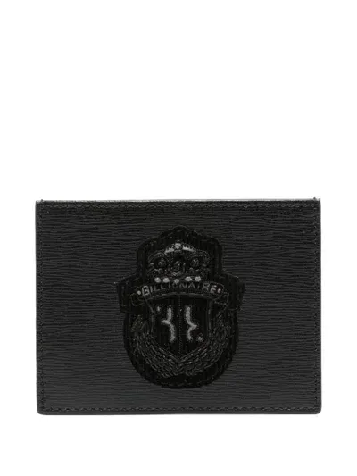 Billionaire Logo-patch Card Holder In Black