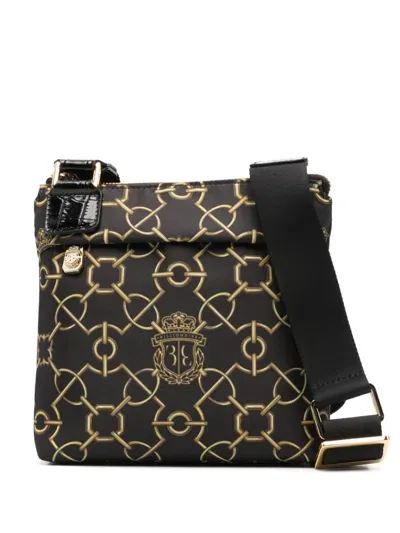 Billionaire Printed Shoulder Bag In Black