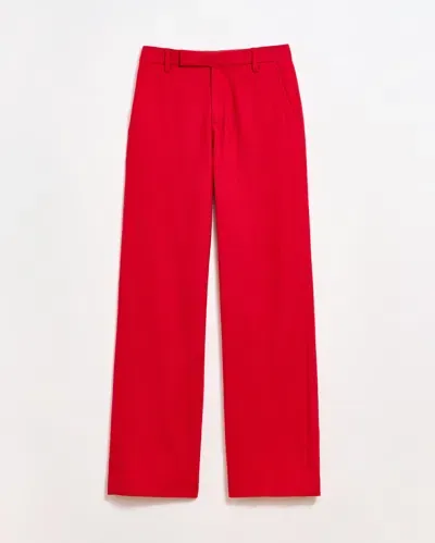 Billy Reid Flat Front Trouser In Holiday Red