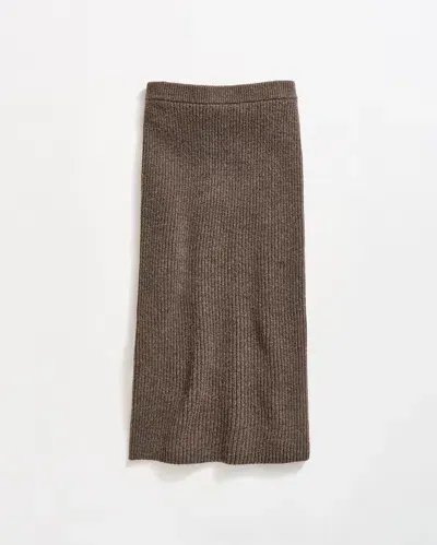 Billy Reid Straight Rib Sweater Skirt In Heathered Mink