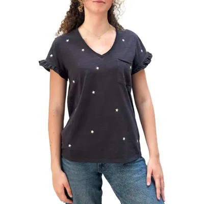 Billy T Embroidered Stars T-shirt In Washed Black