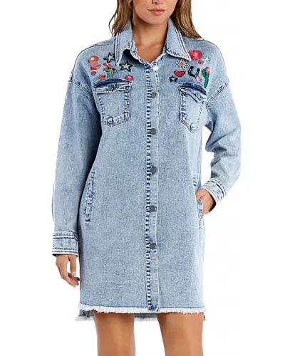 Billy T Giddy Up Embroidered Dress In Denim