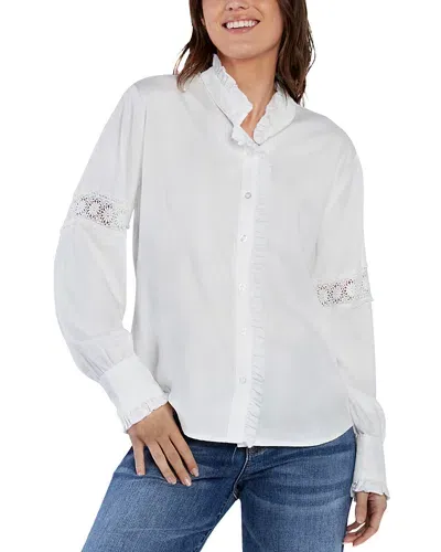 Billy T Melody Lace Ruffle Shirt In White