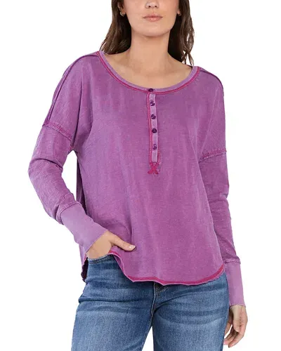 Billy T Parker Cotton Henley In Berry