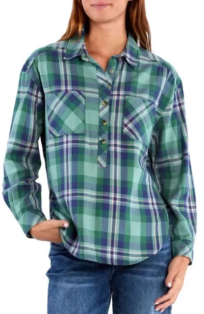 Billy T Popover Plaid Button-up Shirt In Tree Farm Plaid