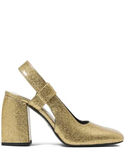 Bimba Y Lola 95mm Glitter-detailing Pumps In Gold