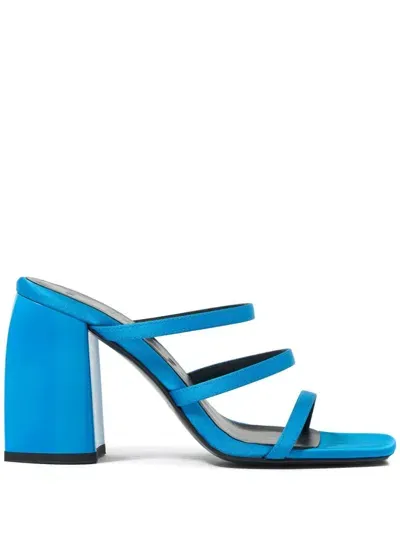 Bimba Y Lola 95mm Leather Mules In Blue