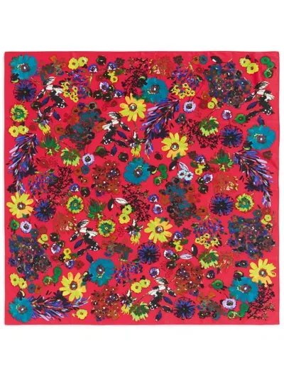 Bimba Y Lola All-over Floral-print Scarf In Red