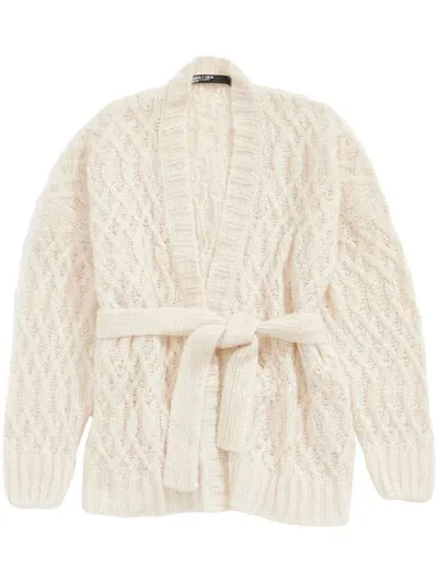 Bimba Y Lola Cable-knit Cardigan In Neutrals