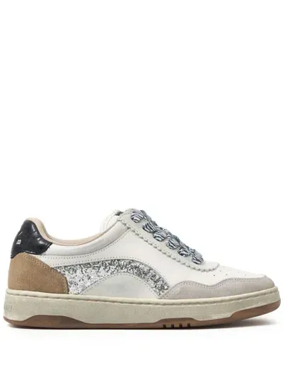 Bimba Y Lola Cupsole Leather Sneakers In White