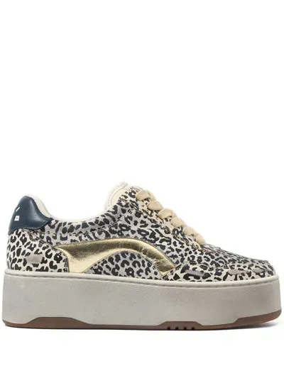 Bimba Y Lola Cupsole Leopard Platform Sneakers In Neutrals