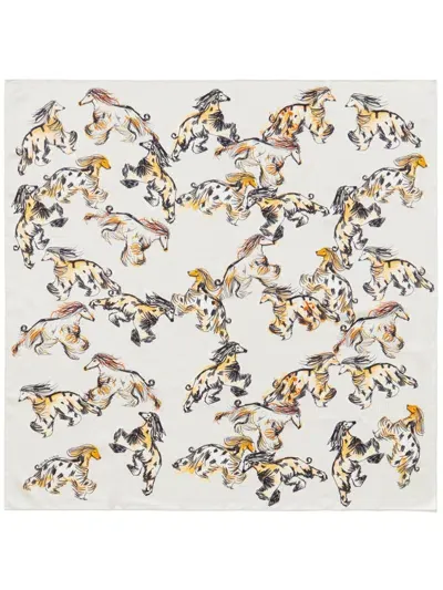 Bimba Y Lola Dog-print Scarf In Neutrals