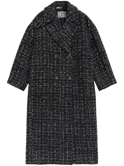 Bimba Y Lola Double Breasted Coat In Black