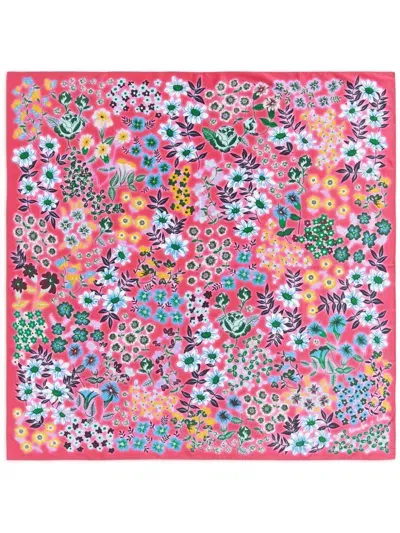 Bimba Y Lola Floral-print Scarf In Pink