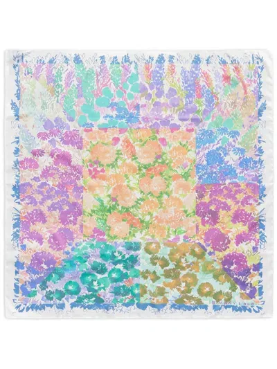 Bimba Y Lola Floral-print Scarf In Purple