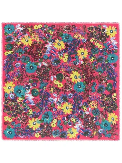 Bimba Y Lola Floral-print Square-shape Shawl In Multi