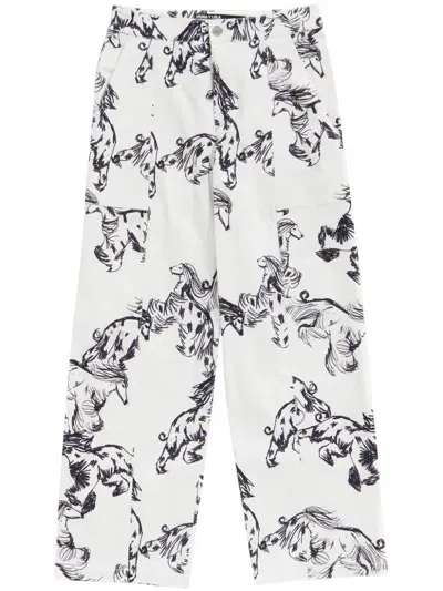 Bimba Y Lola Greyhound Corduroy Trousers In White