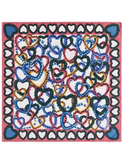 Bimba Y Lola Heart-print Scarf In Pink