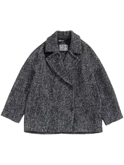 Bimba Y Lola Herringbone Tailored Jacket In Black