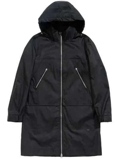 Bimba Y Lola Hooded Trench Coat In Black