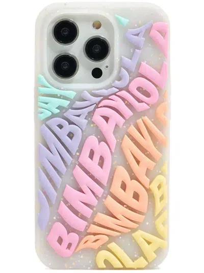 Bimba Y Lola Iphone 15 Pro Logo-embossed Case In Weiss