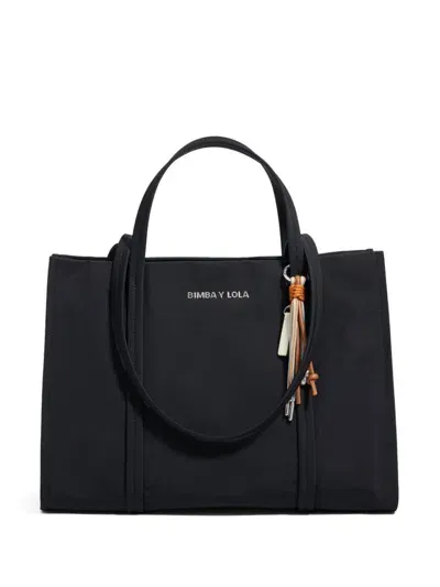 Bimba Y Lola Large Logo-lettering Tote Bag In Black