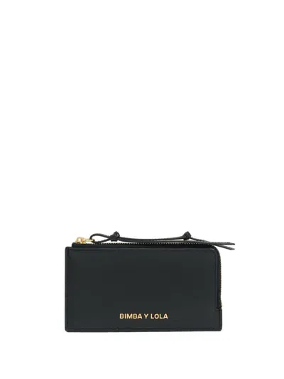 Bimba Y Lola Leather Card Holder In Black