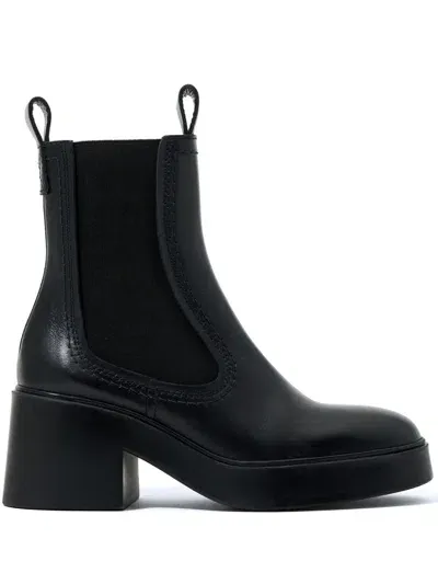 Bimba Y Lola Leather Chelsea Boots In Black