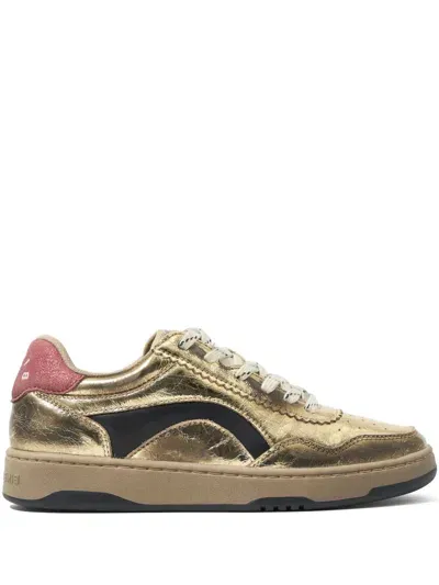 Bimba Y Lola Leather Sneakers In Brown