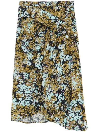 Bimba Y Lola Leomimosa-print Midi Skirt In Green