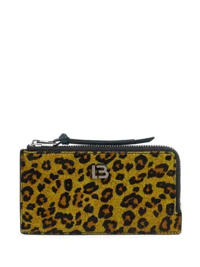 Bimba Y Lola Leopard-print Card Holder In Green