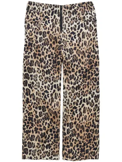 Bimba Y Lola Leopard-print Fluid Trousers In Brown