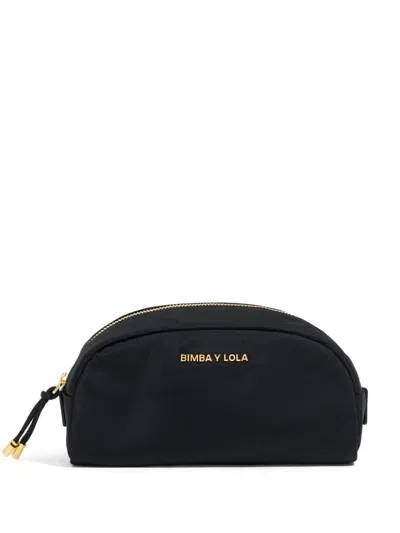 Bimba Y Lola Logo-lettering Makeup Bag In Black