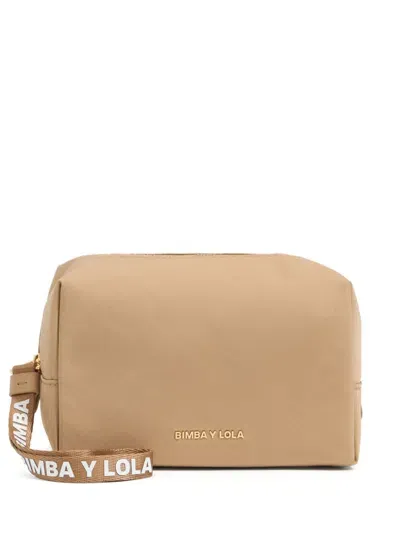 Bimba Y Lola Logo-lettering Make-up Bag In Neutrals