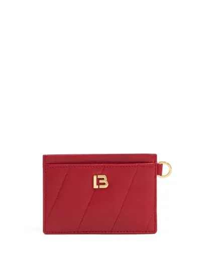 Bimba Y Lola Logo-plaque Leather Cardholder In 红色