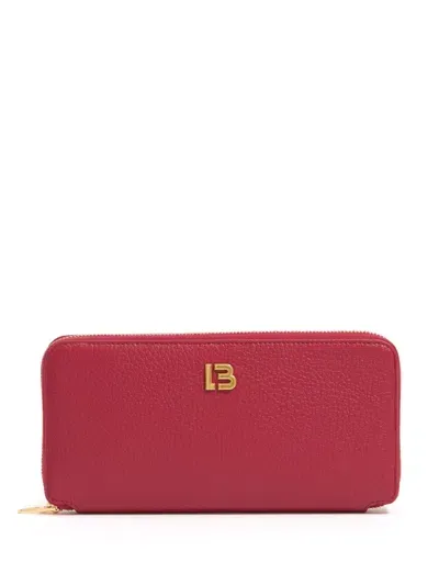 Bimba Y Lola Logo-plaque Wallet In Red