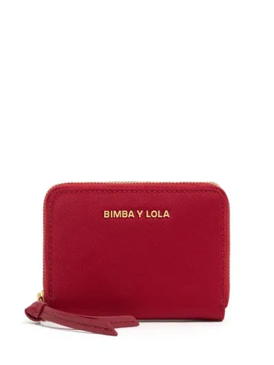 Bimba Y Lola Logo-plaque Zipped Wallet In 红色