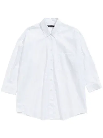 Bimba Y Lola Long-sleeve Cotton Shirt In Weiss