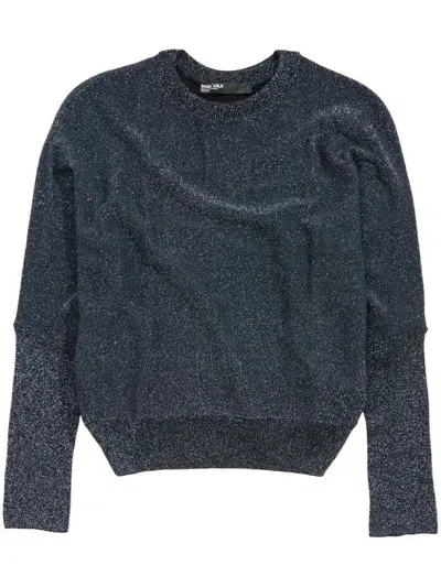 Bimba Y Lola Metallic-threading Sweater In Blue