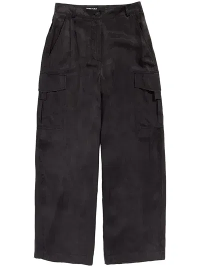 Bimba Y Lola Mid-rise Cargo Trousers In Black