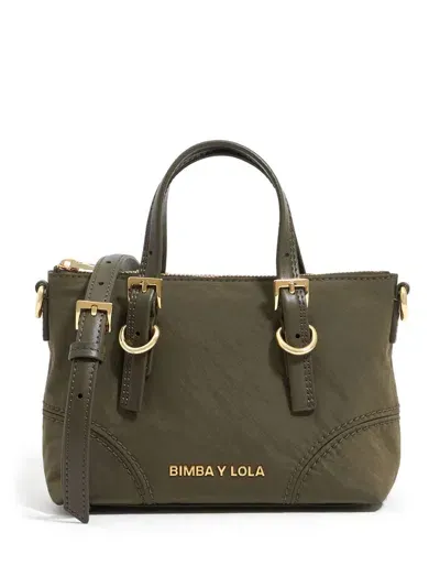 Bimba Y Lola Mini Logo-lettering Tote Bag In Green